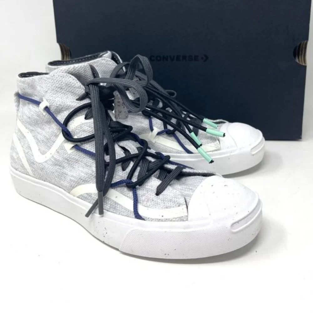 💖MEGA SALE💖Converse Jack Purcell Rally Mid  White Gray  Men's  Canvas 170947C - Picture 7 of 10